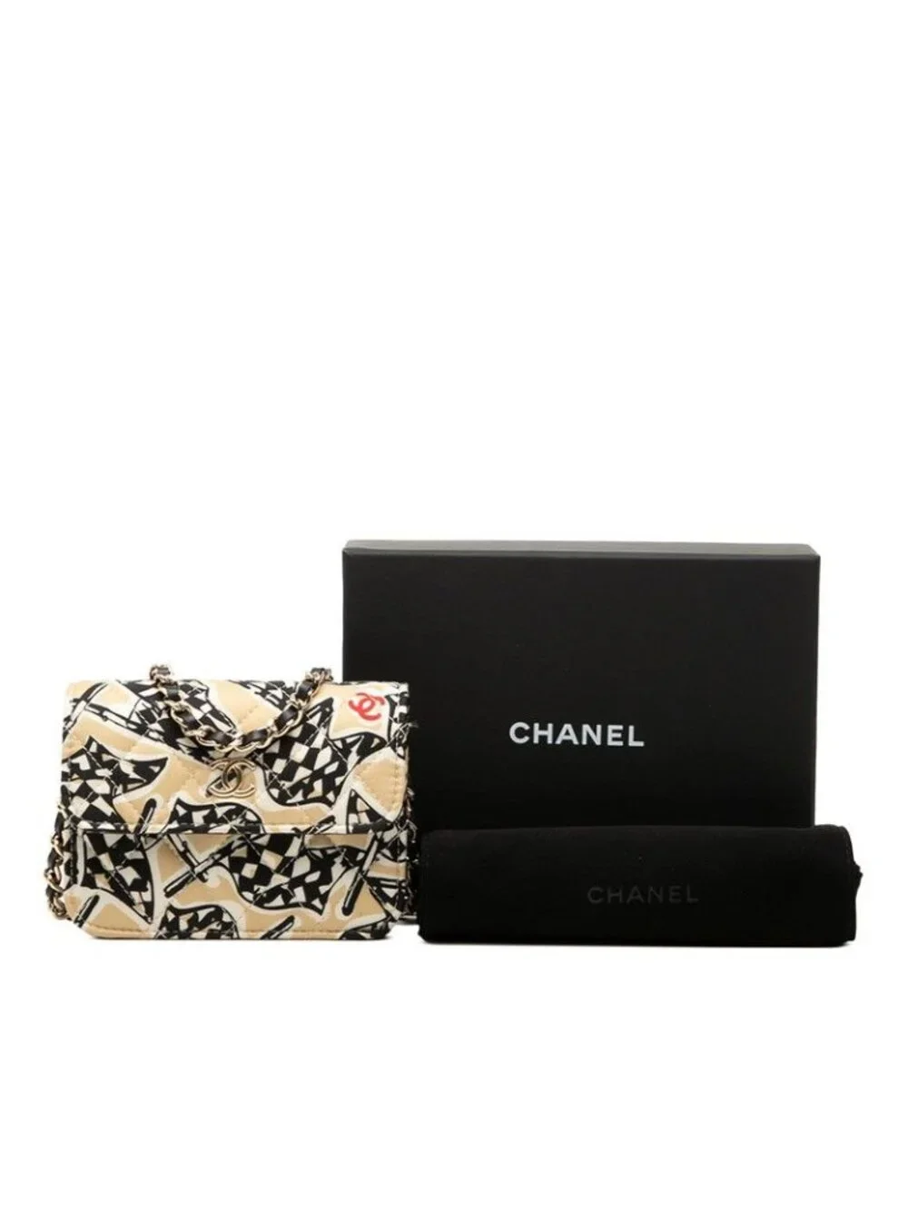 Chanel CC Logo Quilted Check Calfskin Rug Crossbody Mini Chain Shoulder Bag - Picture 7 of 7
